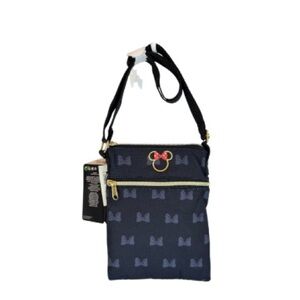 NWTLoungefly Disney Minnie Mouse Icon Passport Crossbody Black Gold Fashion Diva